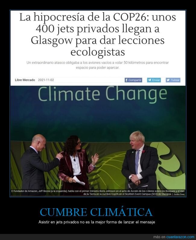 cumbre climática,ecologistas,jets privados