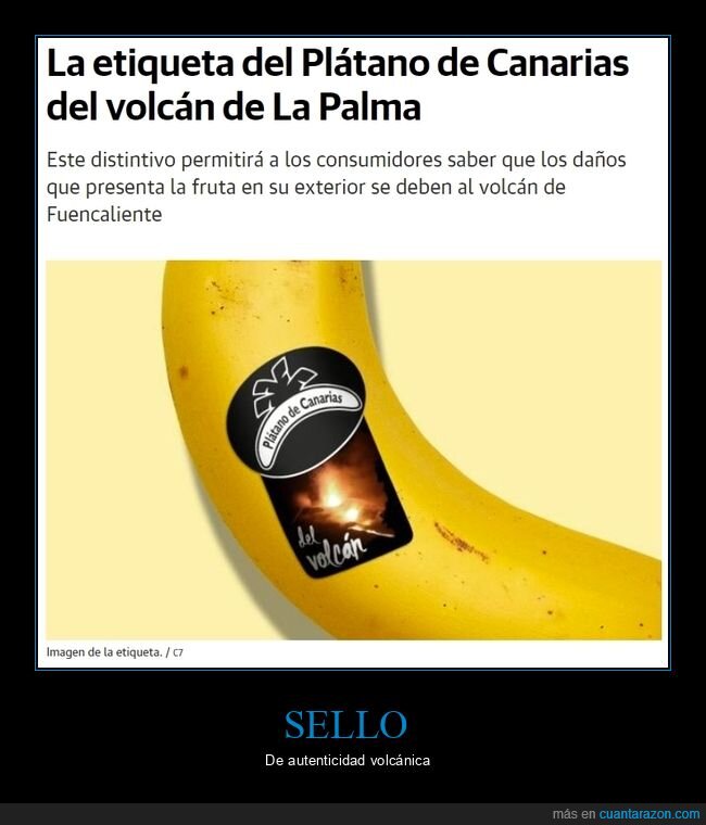 etiqueta,la palma,plátano de canarias,volcán