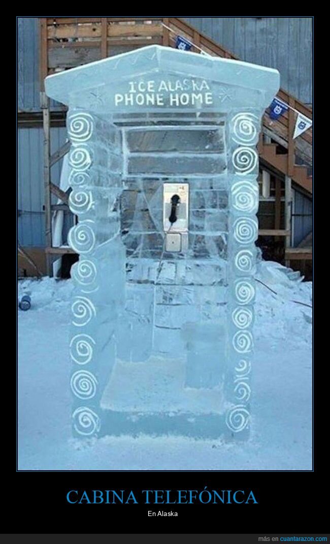 cabina telefónica,hielo,alaska