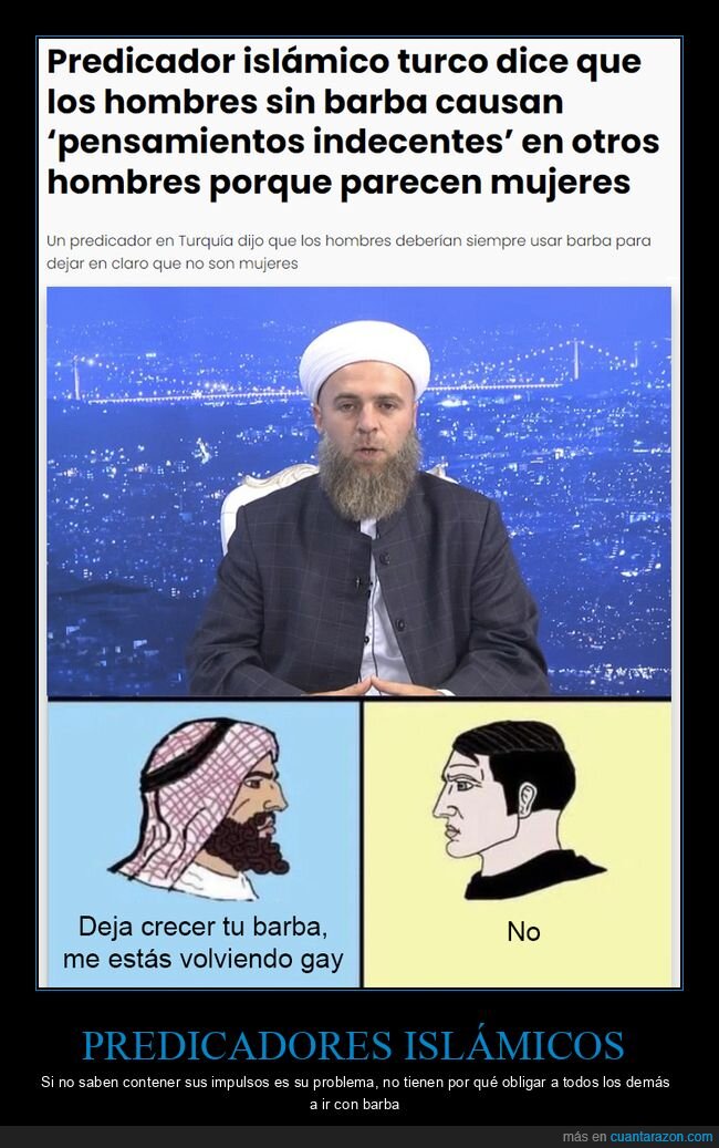 barba,hombres,pensamientos indecentes,predicador islámico