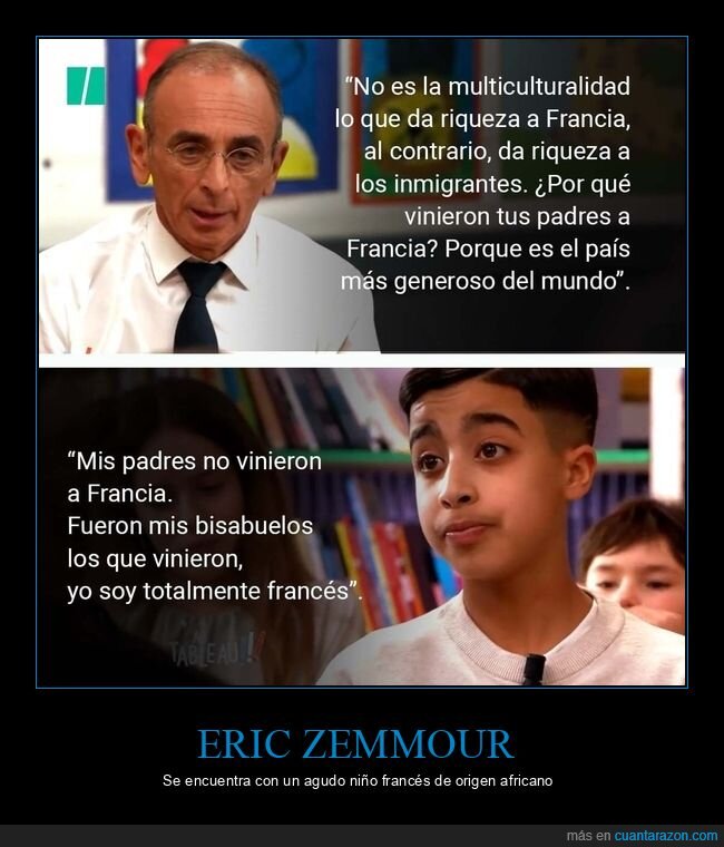 eric zemmour,inmigrantes,multiculturalidad,niño