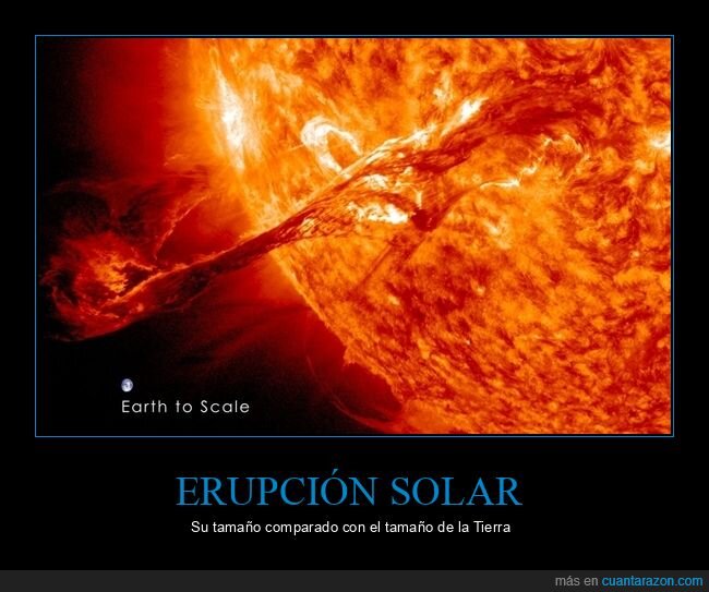 erupción solar,tamaño,tierra