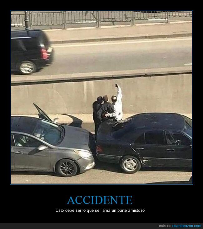 accidente,coches,parte amistoso,selfie