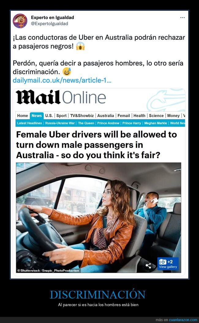 uber,australia,hombres,discriminación