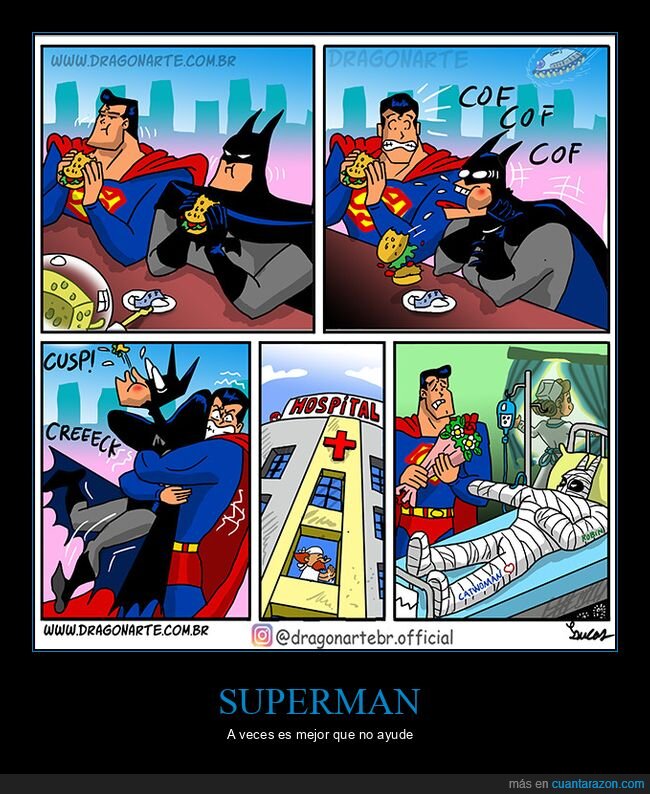 superman,batman,atragantarse