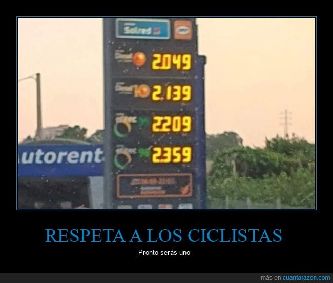 ciclistas,gasolina,precio