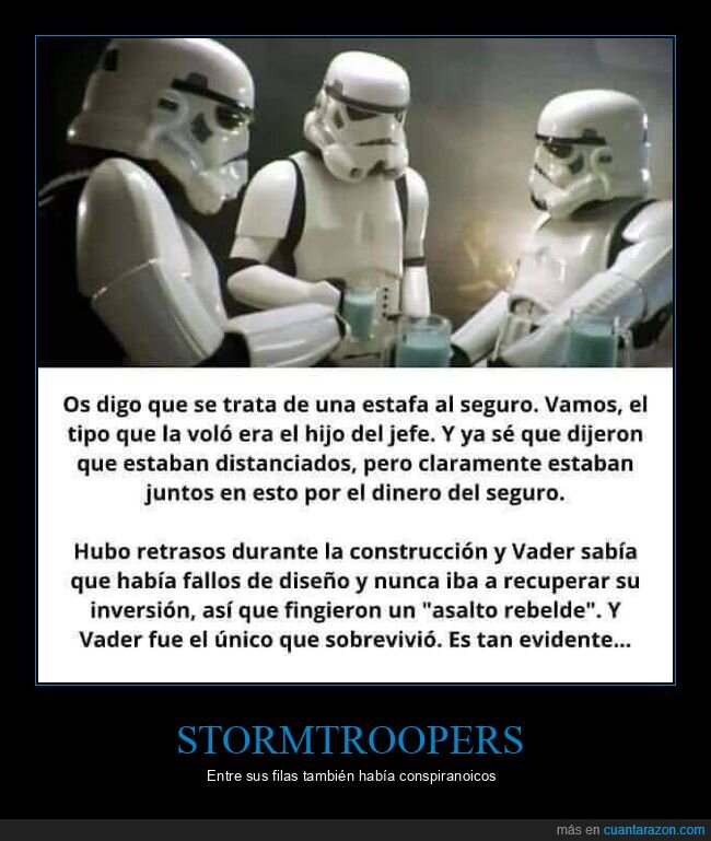 estafa,estrella de la muerte,seguro,star wars,stormtroopers