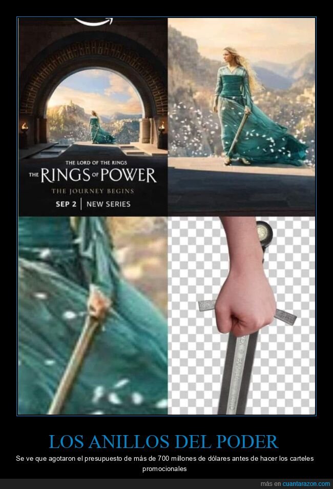 cartel,cutre,espada,los anillos del poder