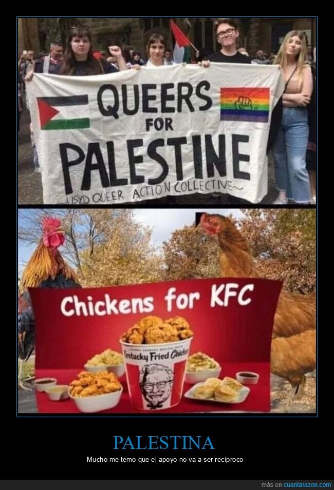gays,kfc,palestina,pancarta