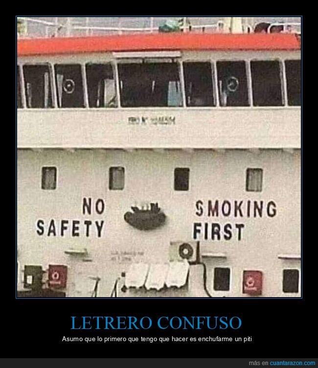 barco,fails,fumar,letrero