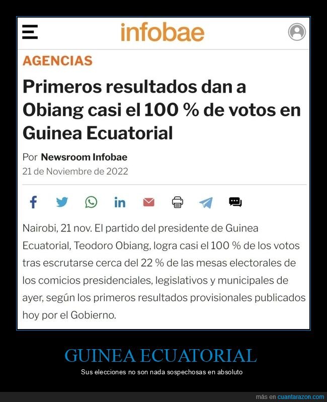 guinea ecuatorial,elecciones,obiang,100%,votos