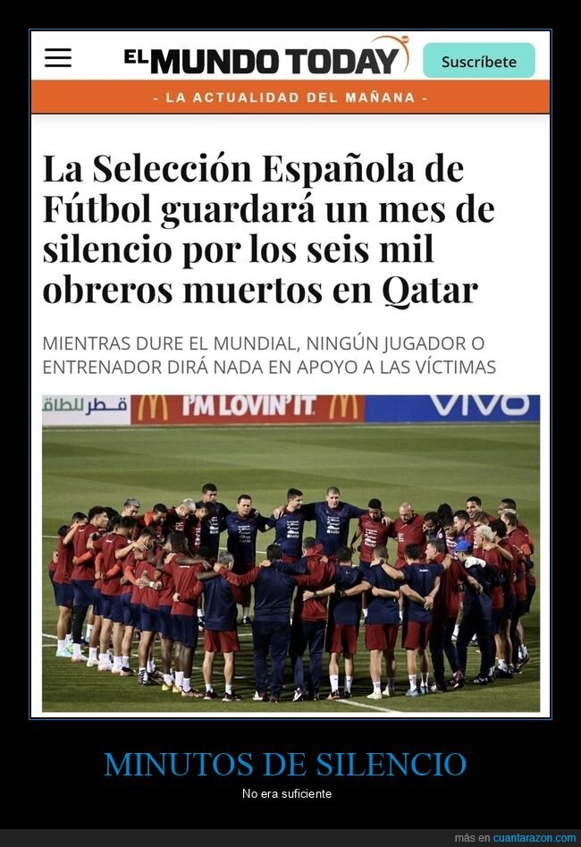el mundo today,mes de silencio,mundial,qatar,selección española