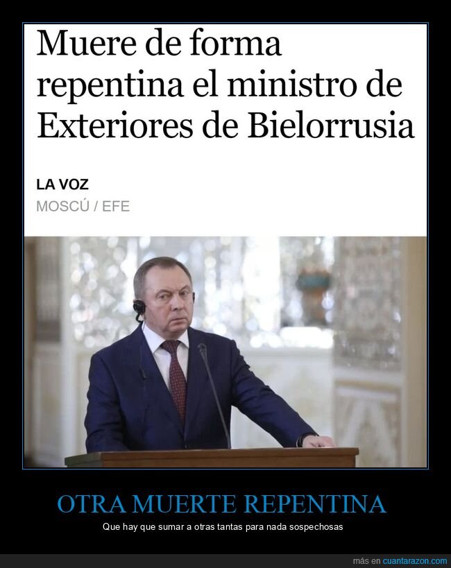 muerte,ministro de exteriores,bielorrusia