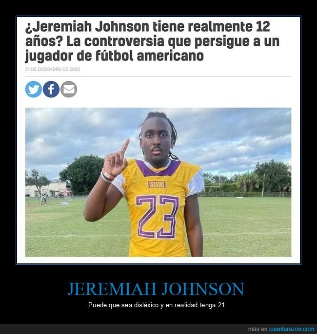 12 años,fútbol americano,jeremiah johnson,wtf
