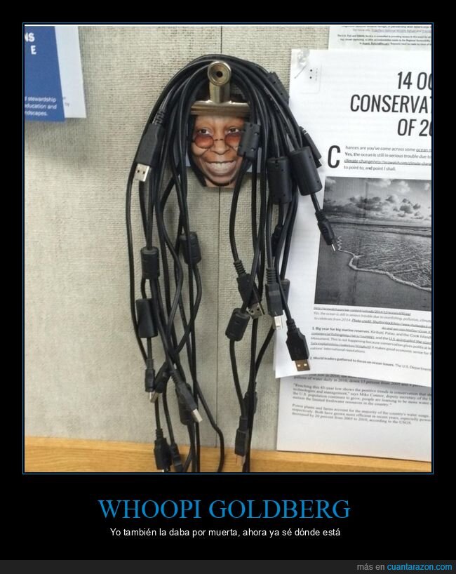 whoopi goldberg,cables,cabeza
