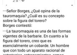 Enlace a Borges opina sobre la tauromaquia