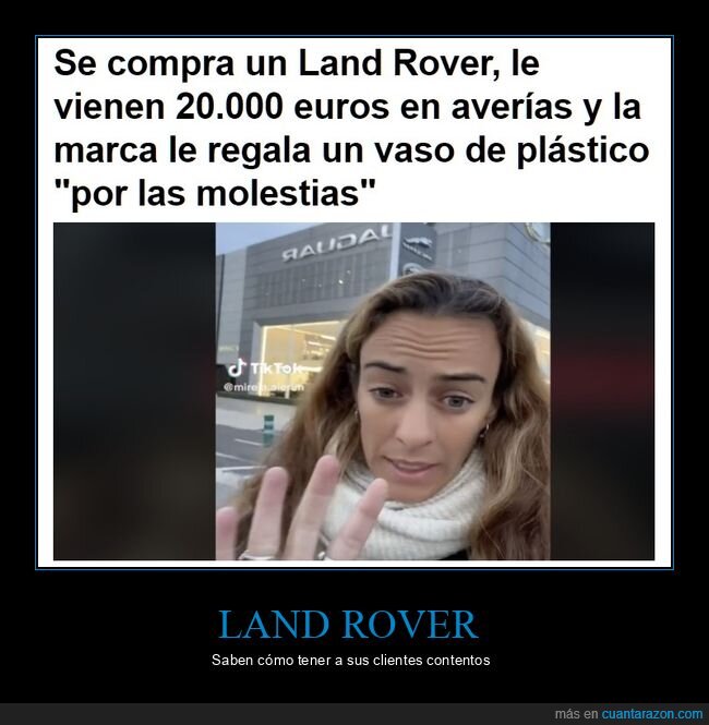 land rover,vaso de plástico,averías,molestias