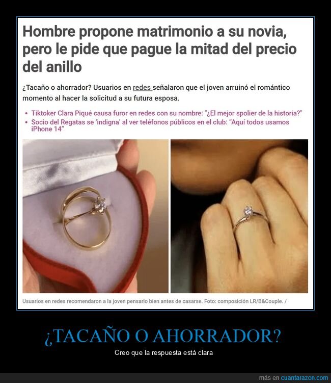 proposición,novia,pagar,mitad,anillo