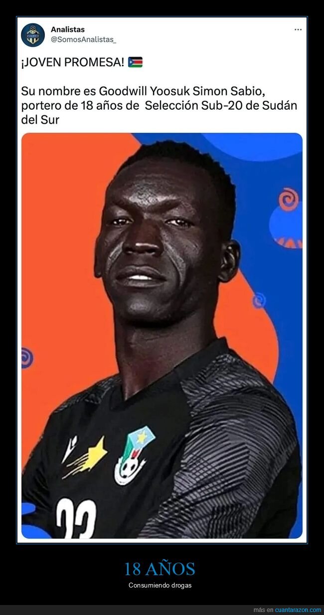 18 años,edad,futbolista,sudán del sur