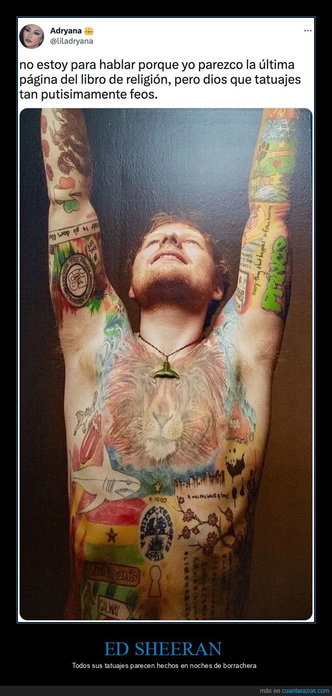 ed sheeran,tatuajes