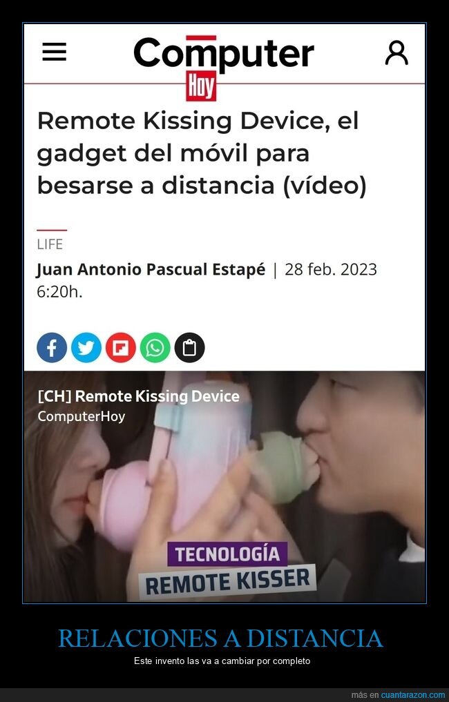 remote kissing device,besos,distancia