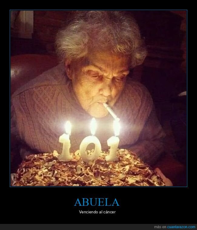 abuela,cigarro,cumpleaños,fumando,tarta,velas
