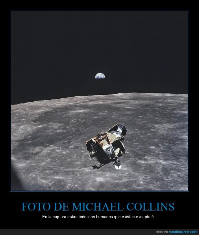 michael collins,foto,luna,tierra