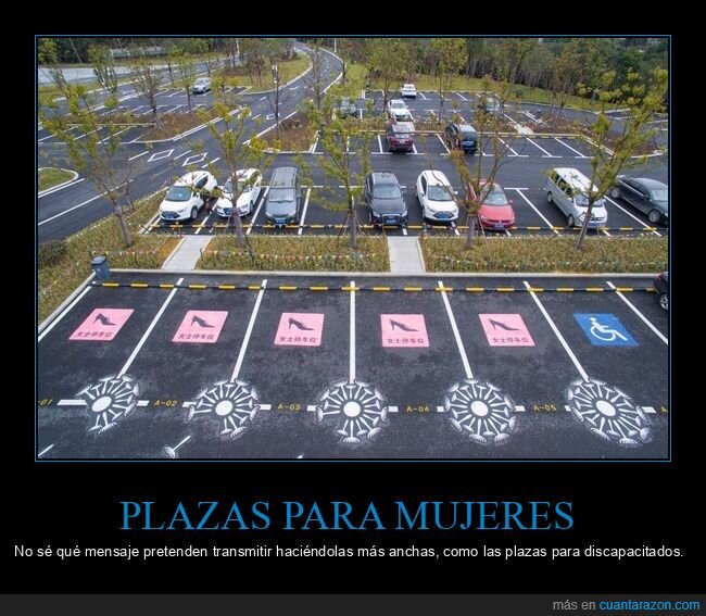 aparcamiento,plazas de parking,mujeres,anchas