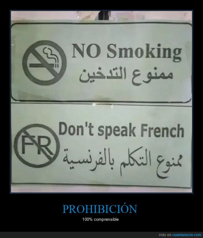 carteles,francés,hablar,prohibición