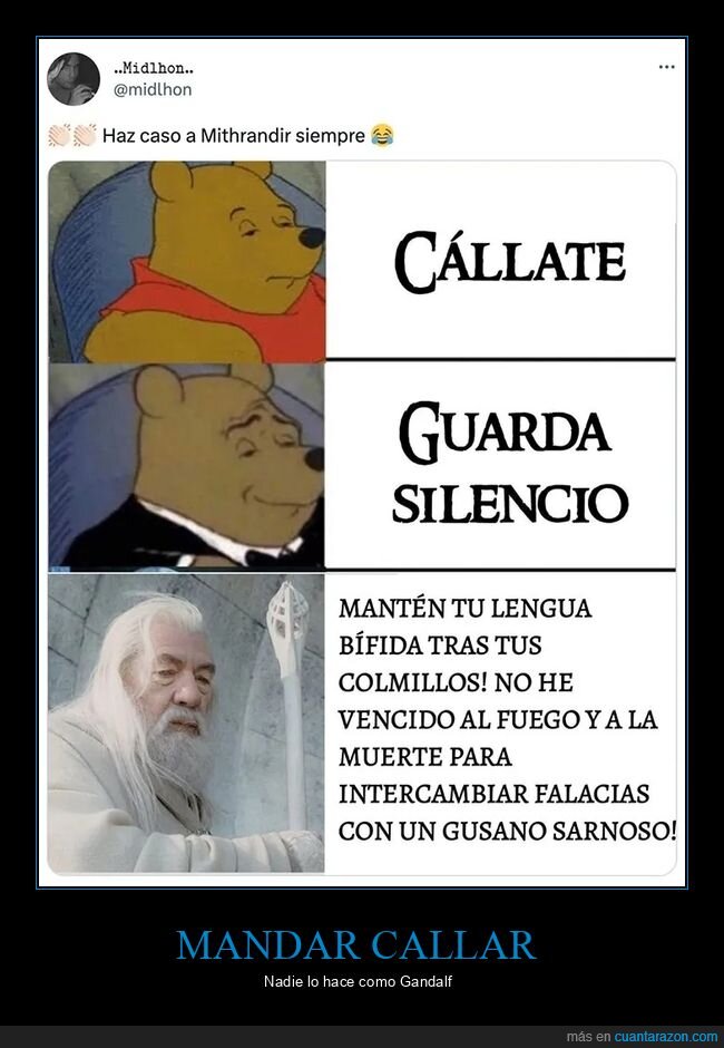 callar,el señor de los anillos,gandalf