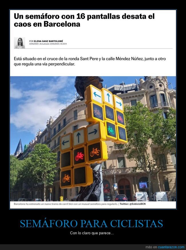 semáforo,pantallas,ciclistas,barcelona