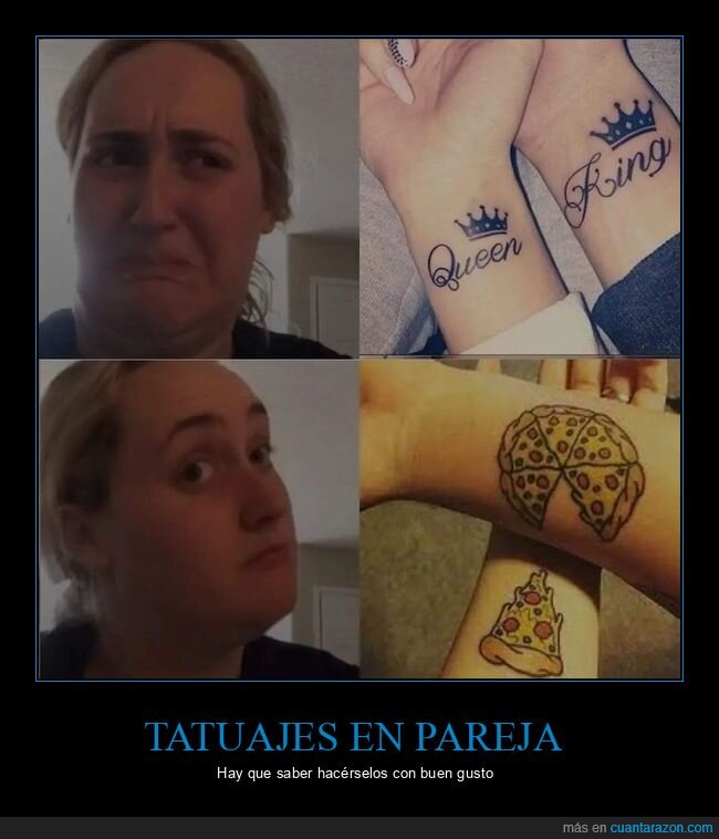 tatuajes,pareja,pizza