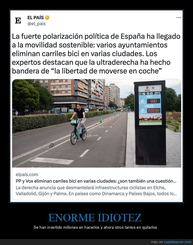 carriles bici,eliminar,ayuntamientos,políticos