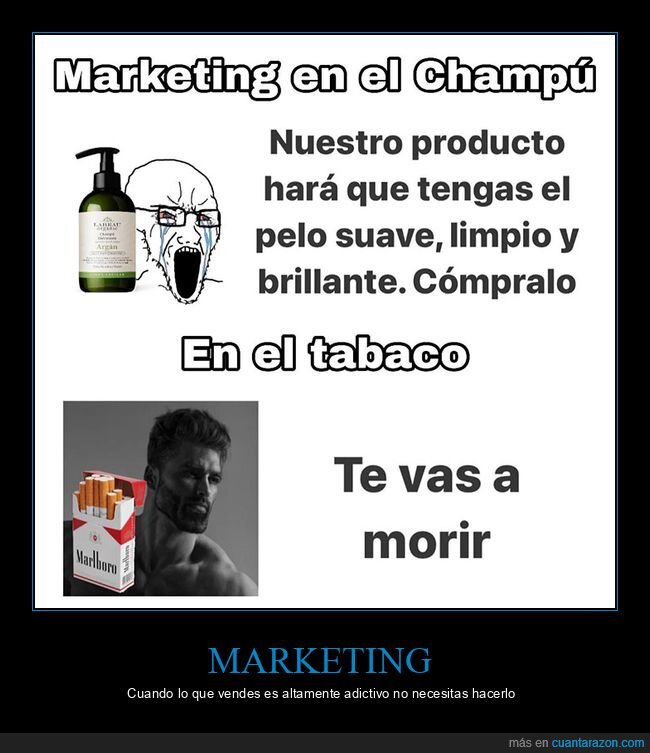 champú,marketing,morir,tabaco