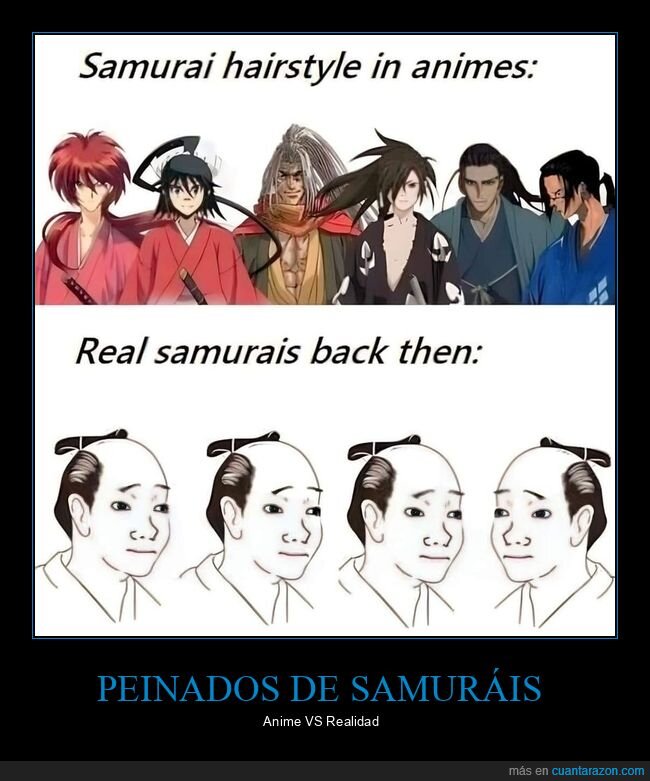 anime,pelo,realidad,samuráis