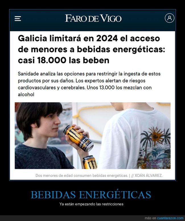 bebidas energéticas,galicia,prohibir,menores