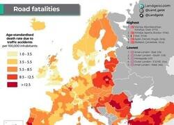 Enlace a Regiones con mayor y menor cantidad de accidentes mortales