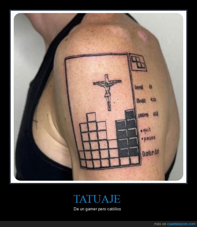 cristo,cruz,tattoo,tetris