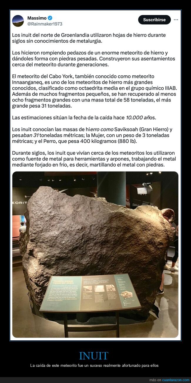 inuit,meteorito,groenlandia,hierro
