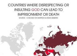 Enlace a Países en los que es delito insultar a Dios