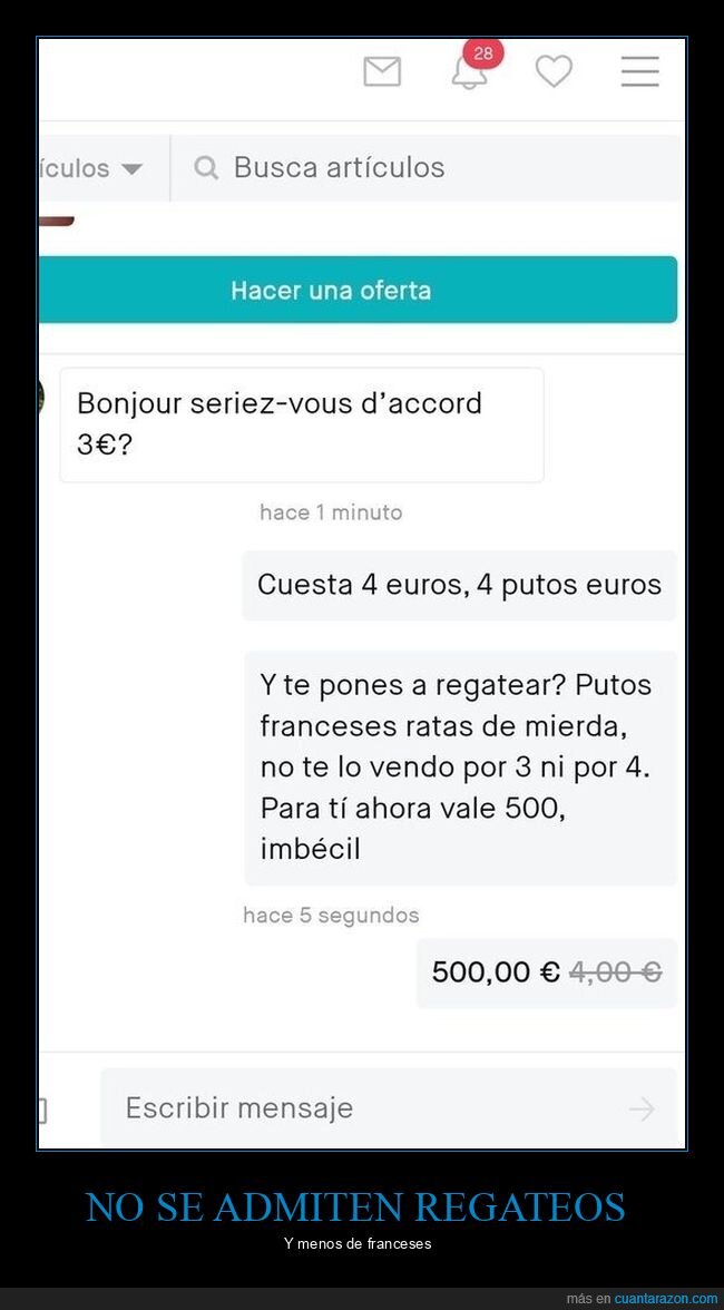 francés,precio,regateo,wallapop