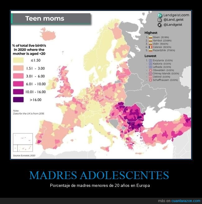 madres,adolescentes,países,europa,mapa
