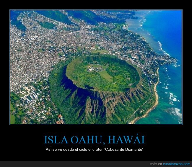 isla oahu,hawái,cráter