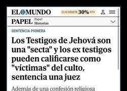 Enlace a España califica a los Testigos de Jehová como secta