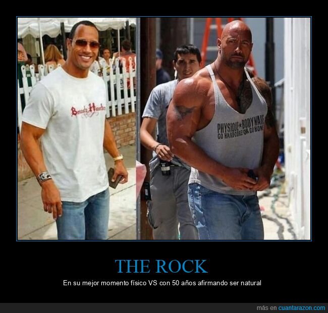 the rock,antes,ahora