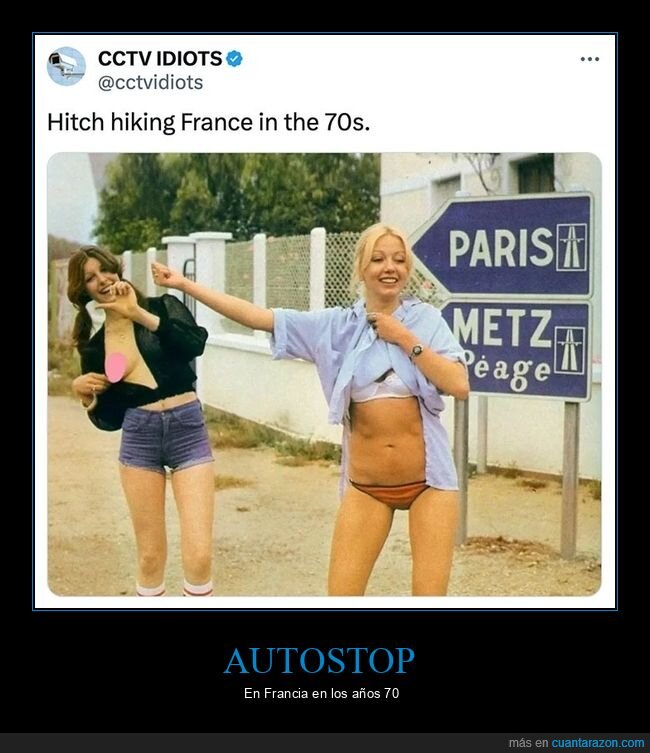 años 70,autostop,francia,retro