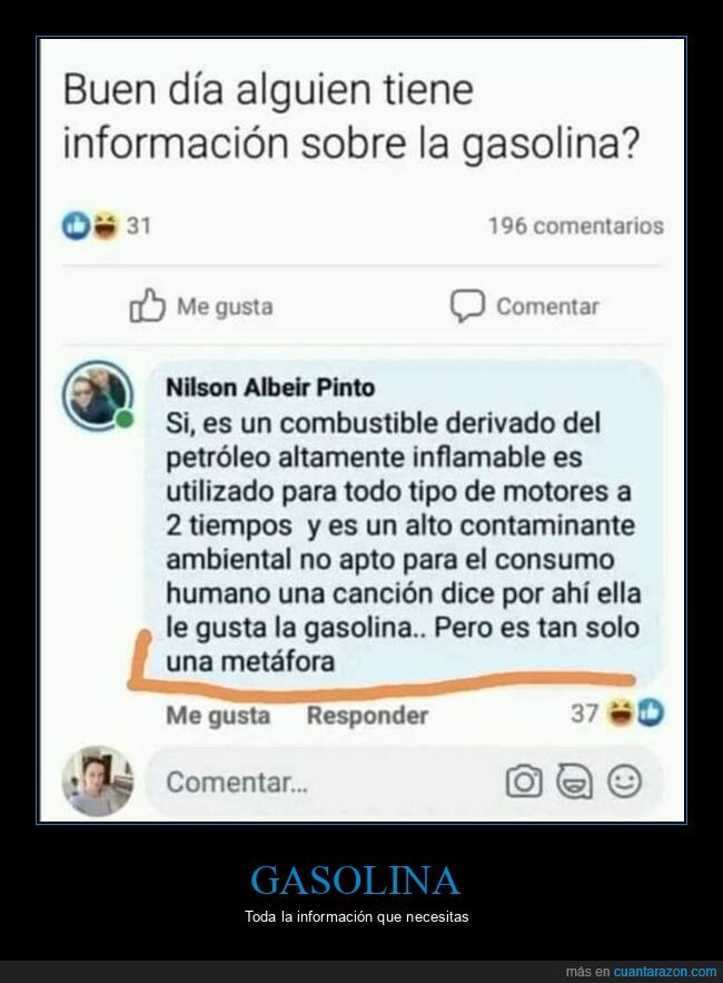 gasolina,información