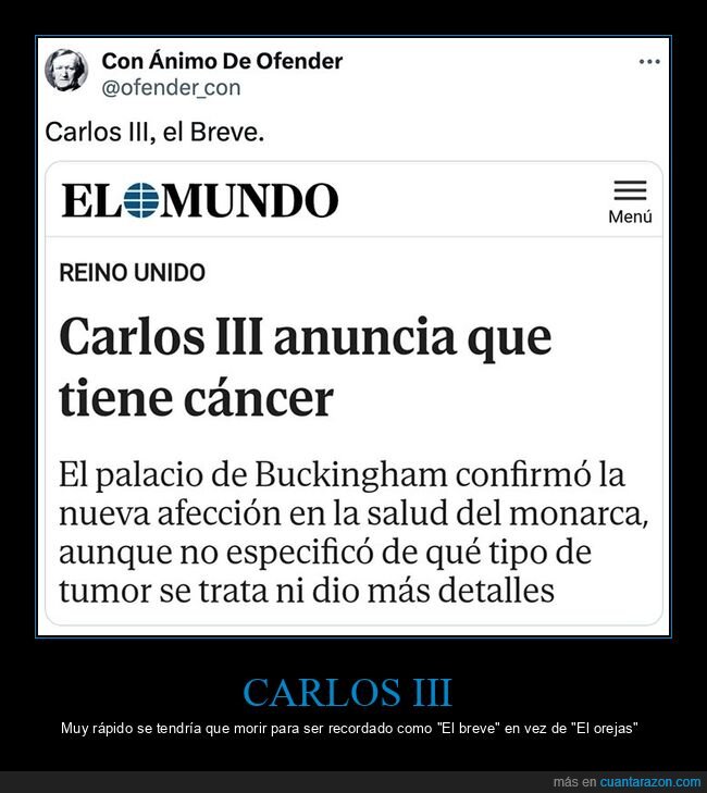 carlos iii,cáncer