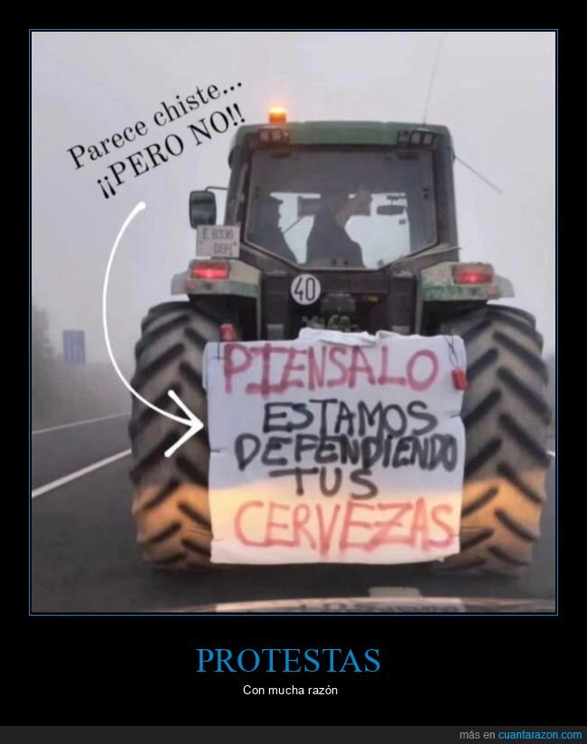 agricultores,tractores,protestas,cervezas