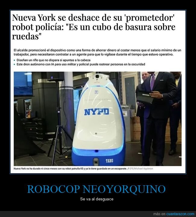 nueva york,policía,robot